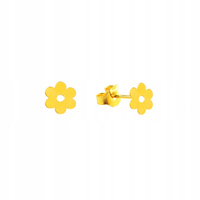 Kolczyki złote na sztyftKolczyki kwiatki złote 585