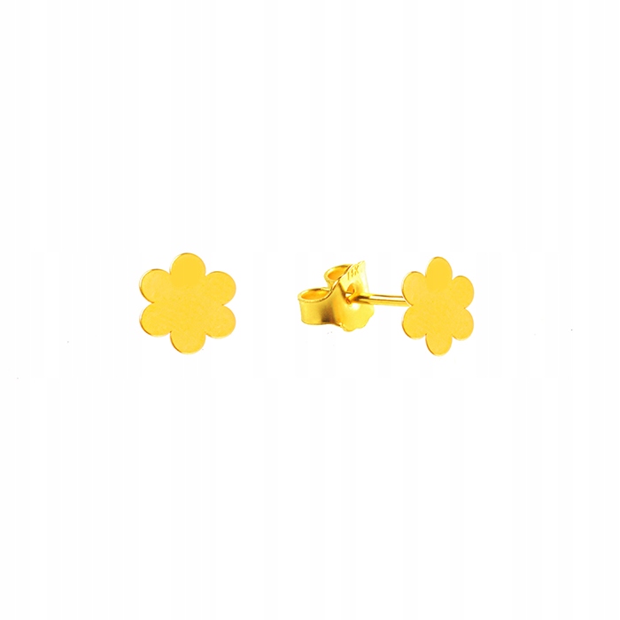 Złote kolczyki kwiatki 585