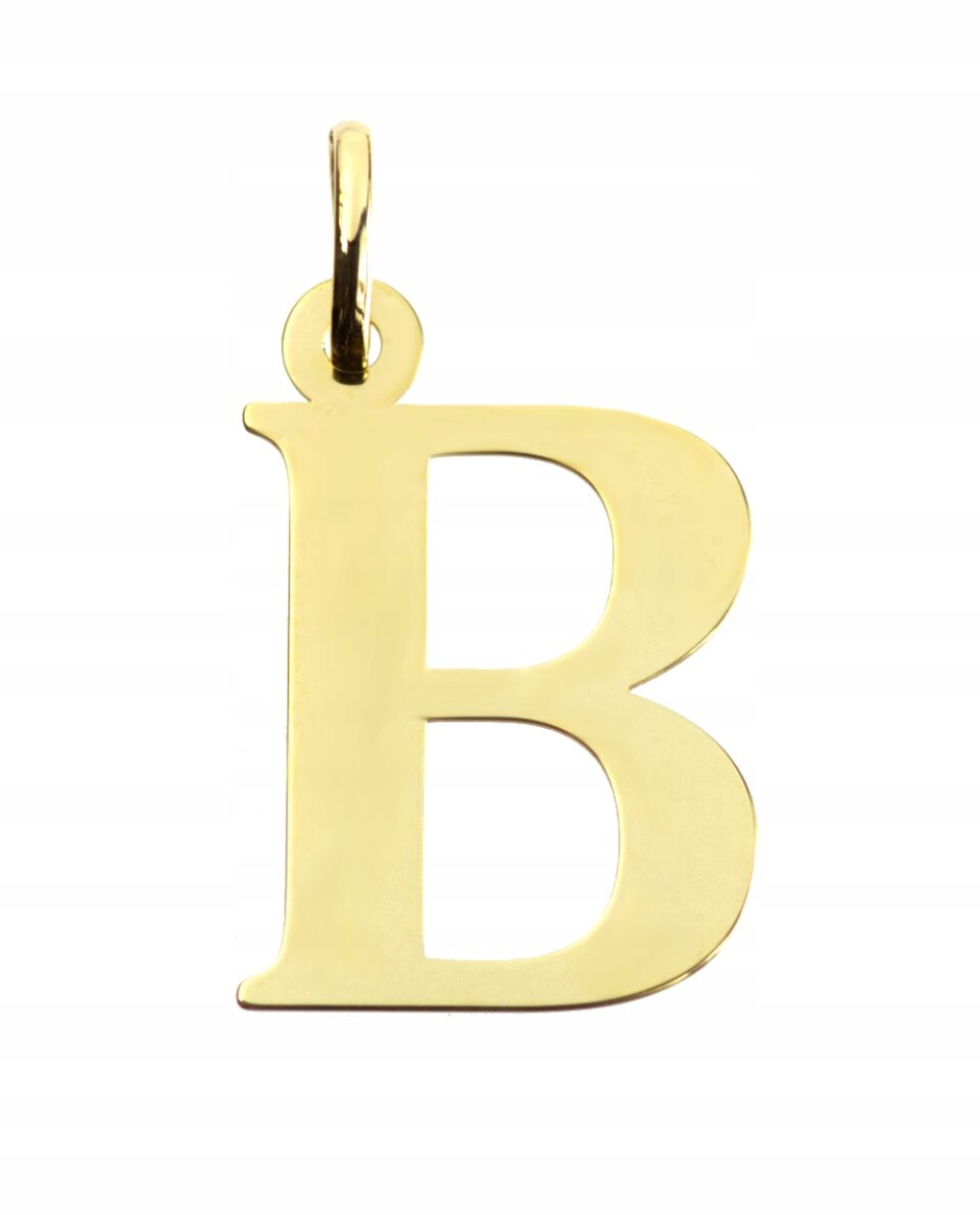 Zawieszka złota literka B  2 cm