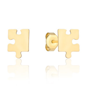 Kolczyki puzzle złote nza sztyft