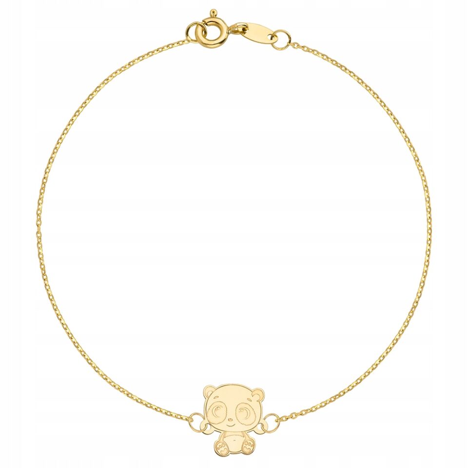 Złota bransoletka panda 333