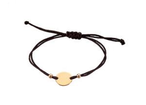 Złota bransoletka sznurek kółko gładkie 333