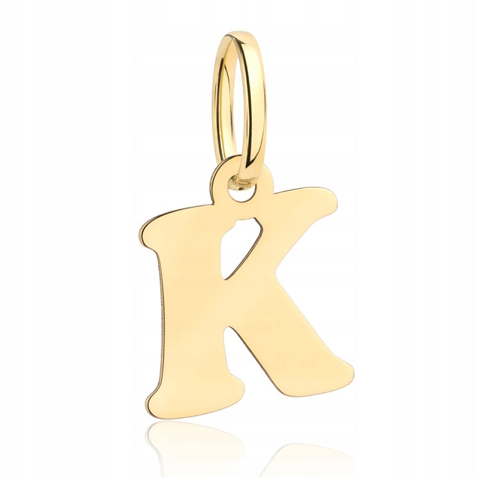 Literka K zawieszka złota 585