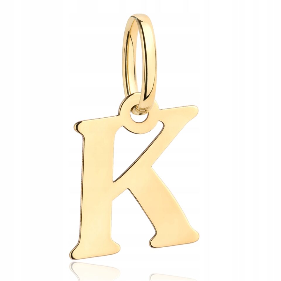 Literka K wisiorek złoty 333