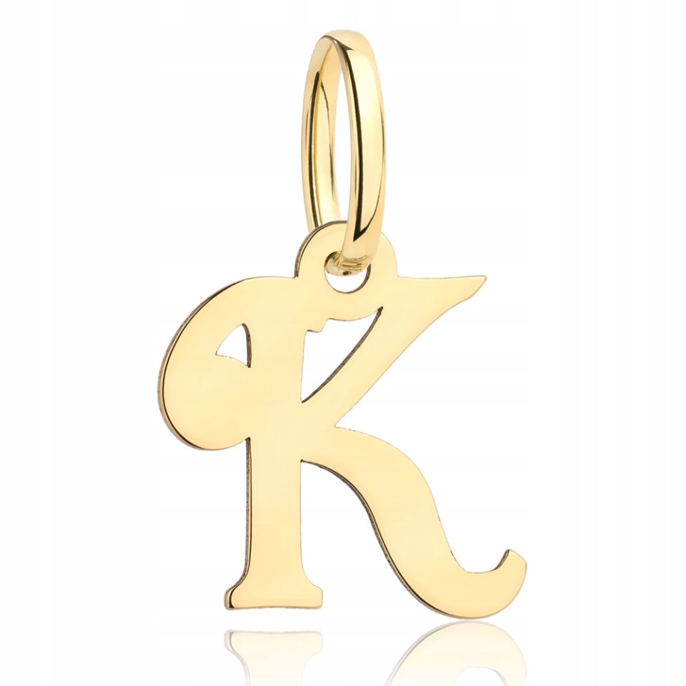 Literka K złoty wisiorek 333