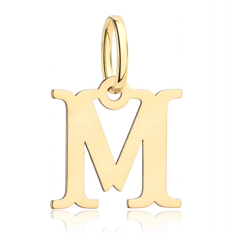 Literka M wisiorek złoty 333