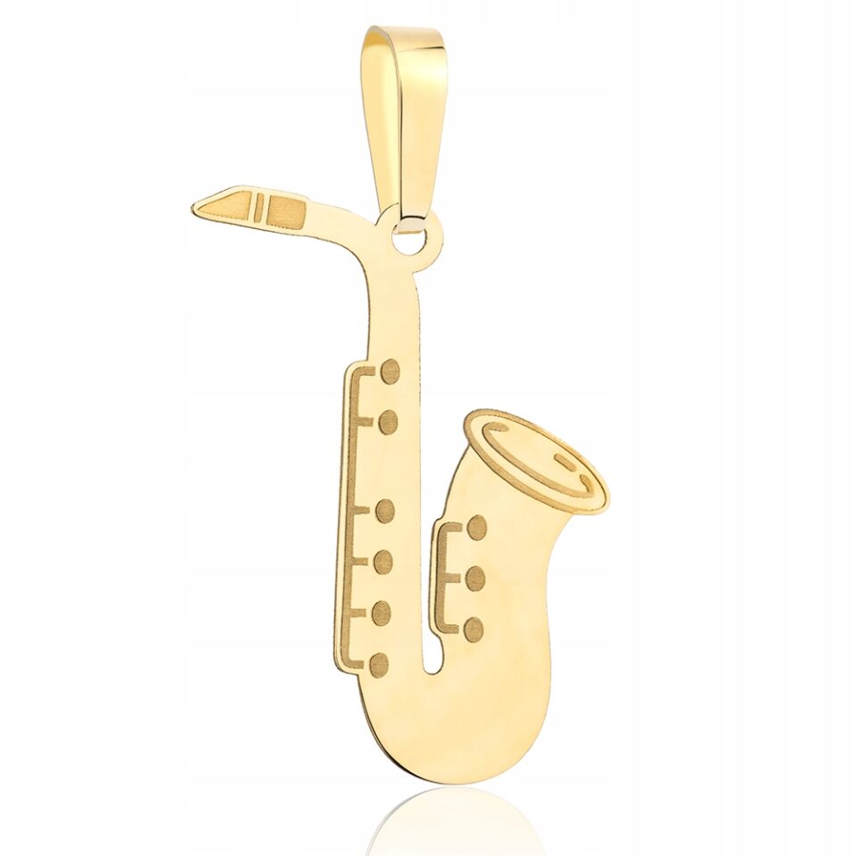 Saksofon złota zawieszka 585