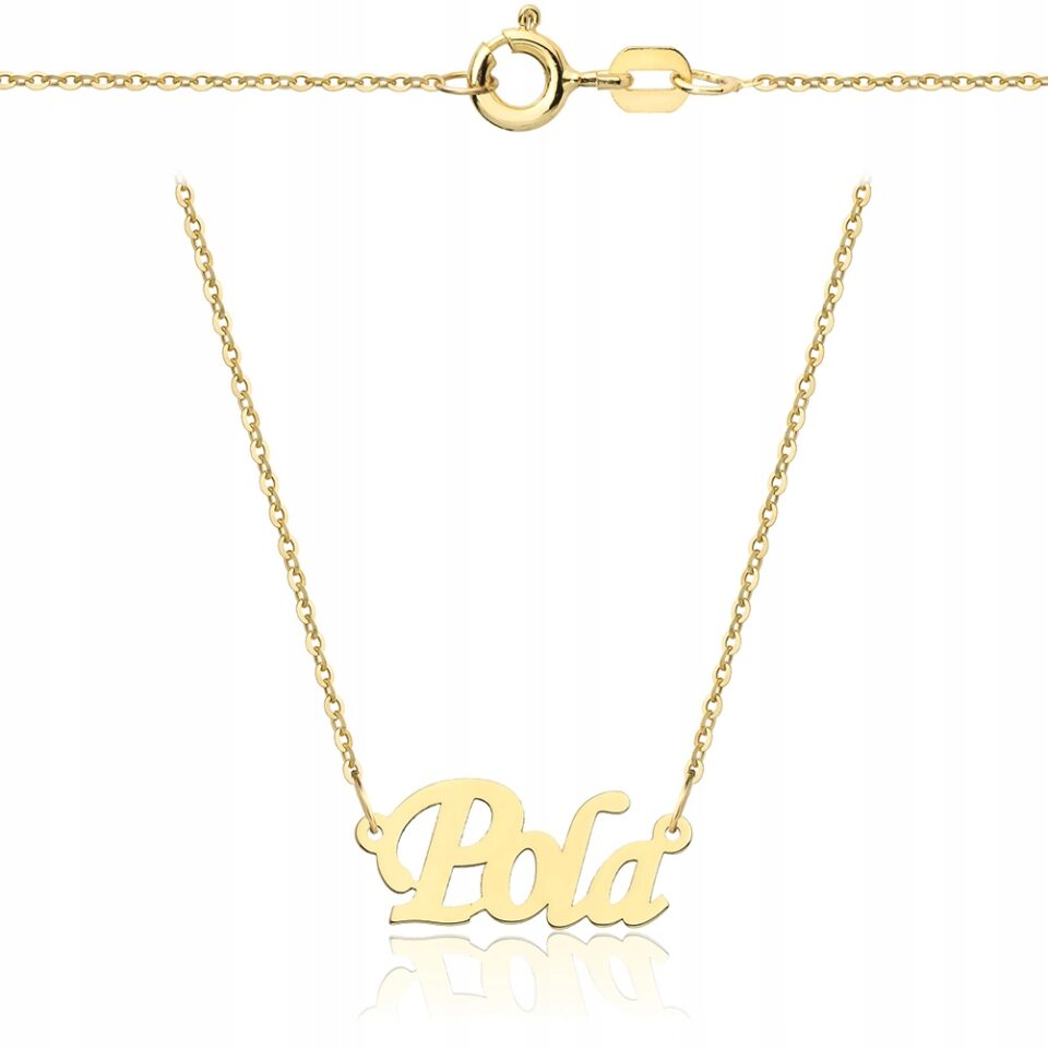 Złoty łańcuszek z imieniem Pola 585