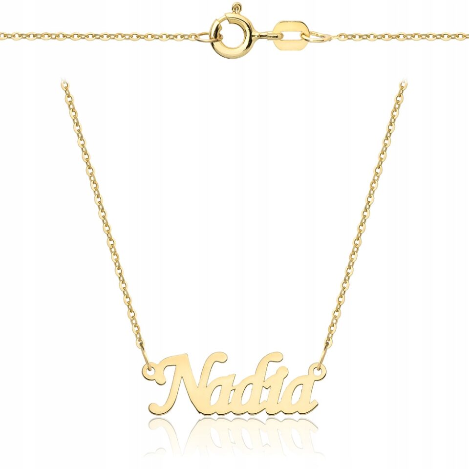 Złoty łańcuszek z imieniem Nadia 585