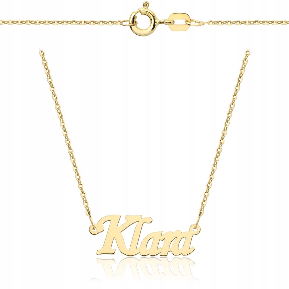 Złoty łańcuszek z imieniem Klara 585