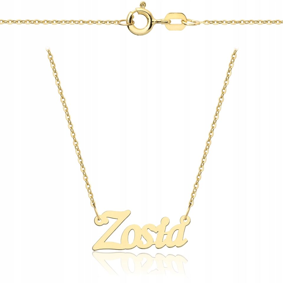 Złoty łańcuszek z imieniem Zosia 585