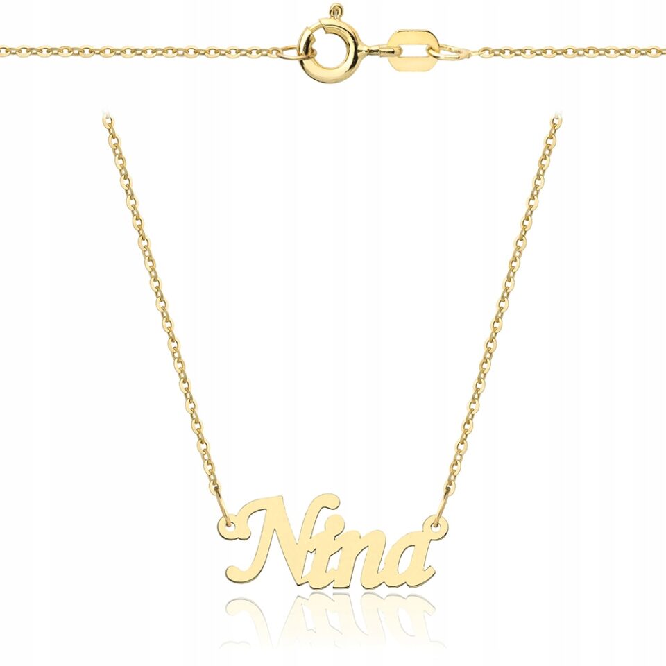 Złoty łańcuszek z imieniem Nina 585