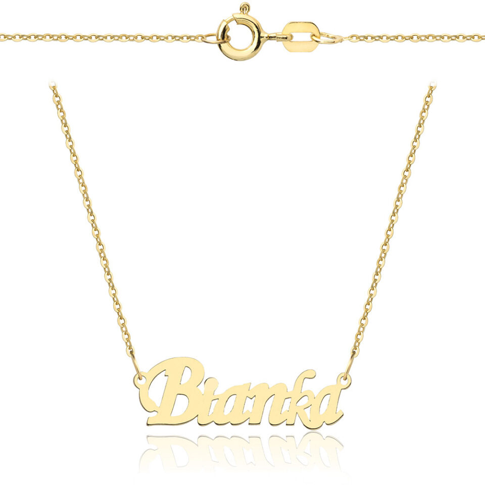 Złoty łańcuszek z imieniem Bianka 585