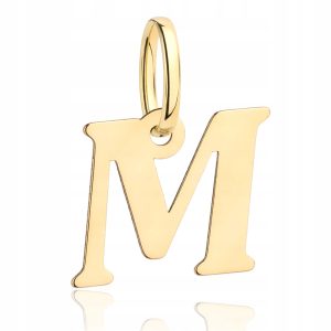 Literka M wisiorek złoto 333